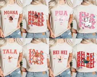 Disney Princess Moana Characters Shirt, Hei Hei Shirt, Disneyland Besties Shirt, Girls Moana Pua, Disney Trip Matching Shirt, Moana Birthday