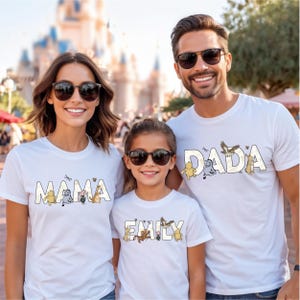a man and a woman wearing matching shirts