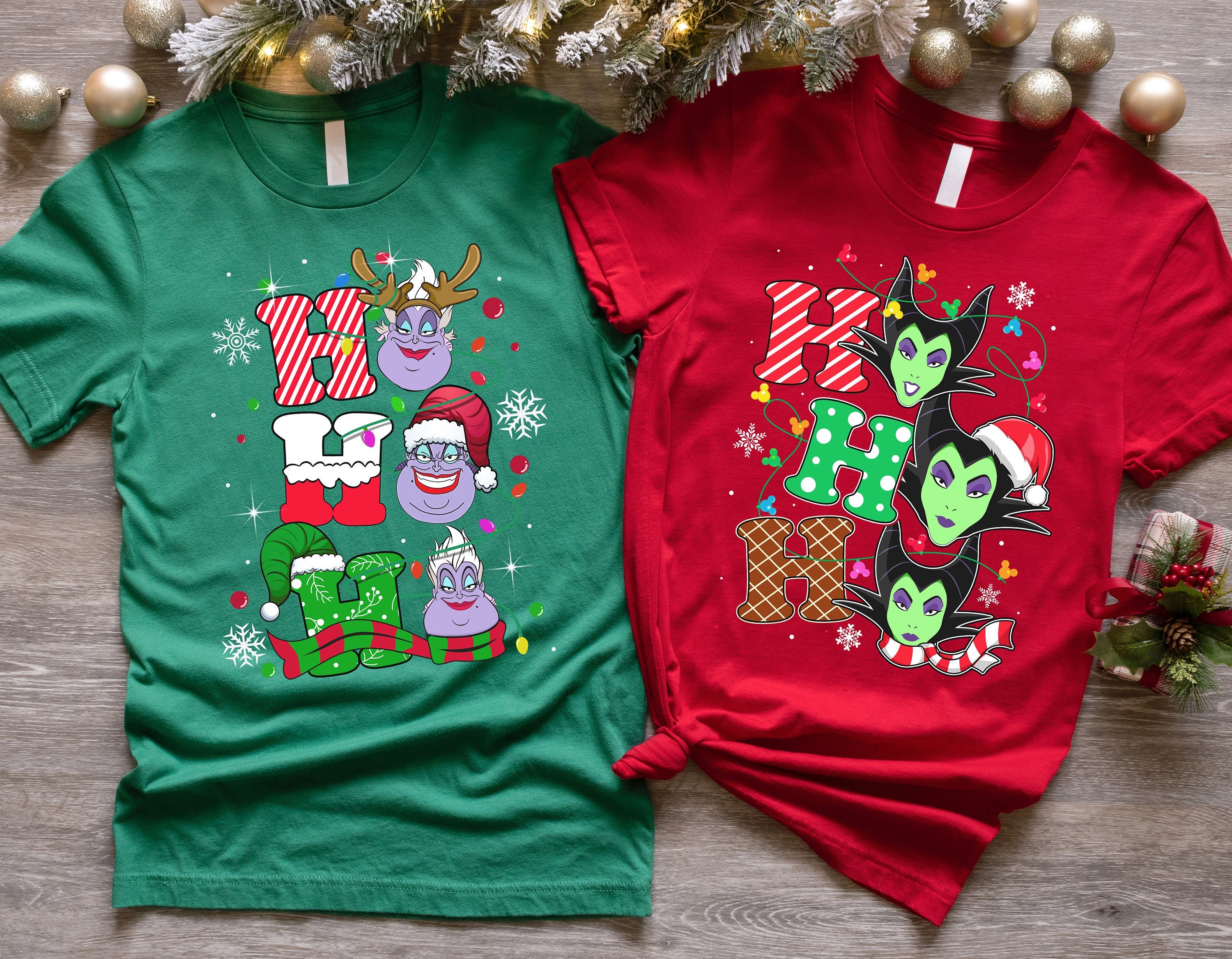 Disney Bösewichte Weihnachten Shirt, Mickey Weihnachts-T-Shirt, Weihnachten Maleficent Shirt, Disneyland Ursula Weihnachten Shirt, Bad Witches Weihnachten