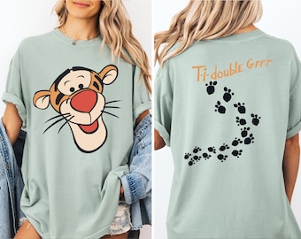 Comfort Colors® Ti Double Grrr Shirt,  Pooh Bear Tee,  Family Trip Shirt, Big Face Tigger Sweatshirt