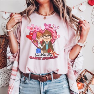 Disney Ellie Carl Koszulka dla Par, Jesteś Moją Największą Przygodą! Bluza, Koszulka Valentine Cartoon Up, Koszulka Walentynkowa, Koszulka Hug Me Be Mine