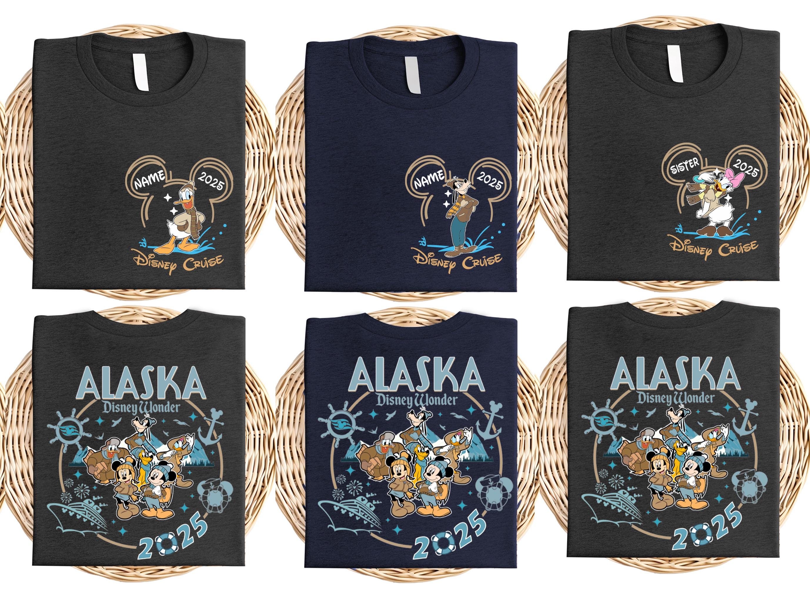 ディズニークルーズライン　アラスカ　Tシャツ Disney Alaska Cruise 2025 Shirt, Mickey and Minnie Cruise
