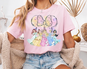 Chemise princesse Disneyworld, chemise château Disney aquarelle, t-shirt fille Disney, pull princesse Disney, chemise voyage filles, t-shirt château de princesse