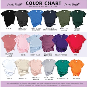 the color chart for a women's t - shirt