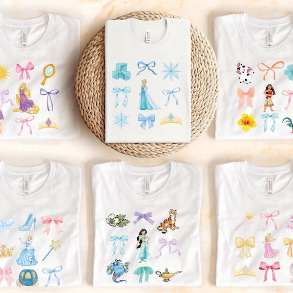 Disneyland Princess  Bow Shirt, Princess Matching Shirt, Disneyland Girls Trip Shirt, Disney Besties Shirt, Girls Princess Shirt