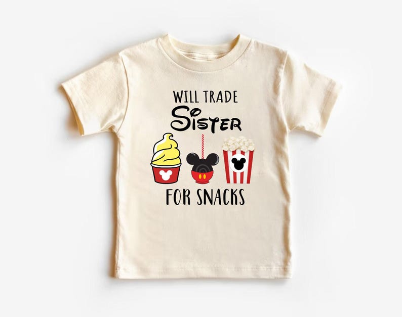 Will Trade Sister For Snacks Shirt, Will Trade Brother For Snack Sweatshirt, Siblings Snacks Shirt, Family Snacking Drinking Tour Tee image 3