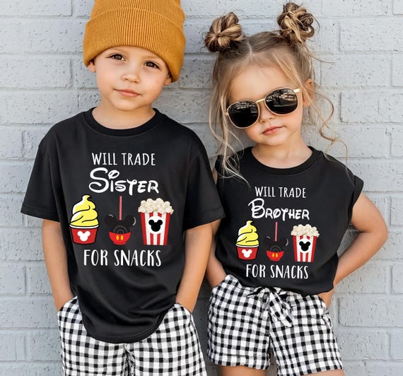 Will Trade Sister For Snacks Shirt, Will Trade Brother For Snack Sweatshirt, Siblings Snacks Shirt, Family Snacking Drinking Tour Tee