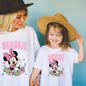 Disney Mini Maus Mama Mini Shirt, Disneyland Familien Reise Shirt, Disney Mutter Tochter Passende Shirt, Mama Maus und Mini Maus Shirt