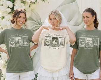 Custom Bachelorette Camp T-shirt, Comfort Colors® Camping Crew Tee, Summer Camp Party Shirt, Camper Bride Tee, Hiking Bach Sweatshirt