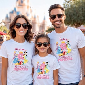 Disney Princess Birthday Shirt, Princess Birthday Shirt, Princess Shirt, Kids Birthday Shirt, Girls Birthday Shirt, Disney Princess Tee