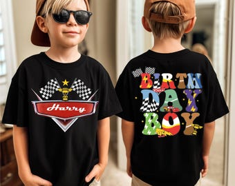Custom Name  Cars Birthday Boy Shirt,  Family Birthday Party Shirt, Lightning McQueen Birthday Boy Shirt, Two Fast Birthday Tee