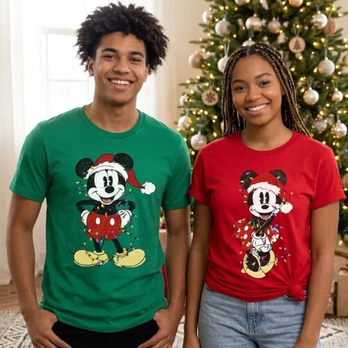 Custom Family Christmas Shirt, Mickey Minnie Christmas T-shirt