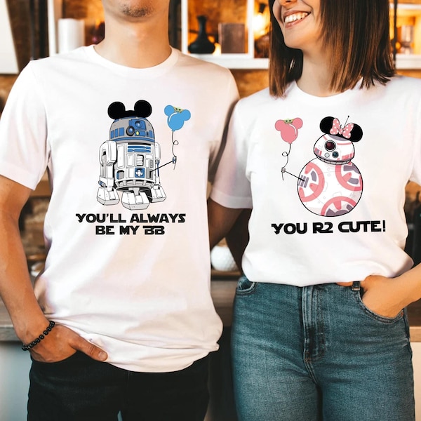 Disney Star Wars R2D2 BB8 Couple Shirt, Disney Star Wars Anniversary Tee, Star Wars Couple Shirt, Disneyland Honeymoon Tee, Star Wars Droid