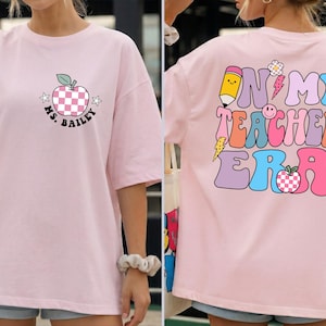Personalisiertes Lehrer-Shirt mit Namen, Pullover „In meiner Lehrerzeit“, Hoodie „Lehrerleben“, T-Shirt für den ersten Schultag