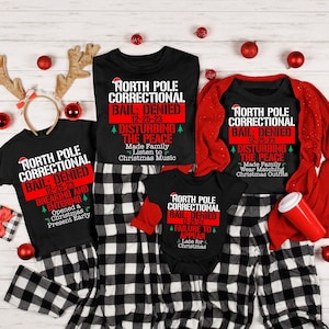 Passende Familien-Weihnachts-Shirts, Nordpol-Korrektur, lustige Gruppe Weihnachts-T-Shirts, Feiertags-Sweatshirt, Weihnachtsfest-Feiertags-Shirt