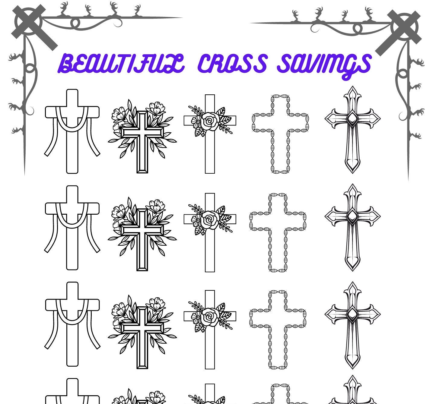 Savings Challenge Printable- Beautiful Crosses - Etsy