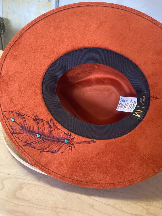 Hand-burned Cowboy Hat With Texas Longhorn Design – Western  display picture 1