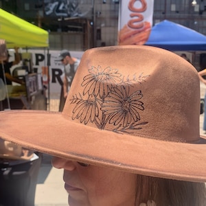 Wildflower Burned, Torched, Distressed Wide Brim Fedora Hat