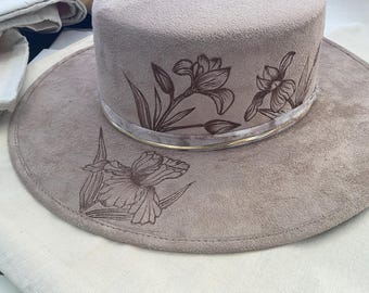Hand-burned Custom Bolero Hat | Unique Handcrafted  display picture 1
