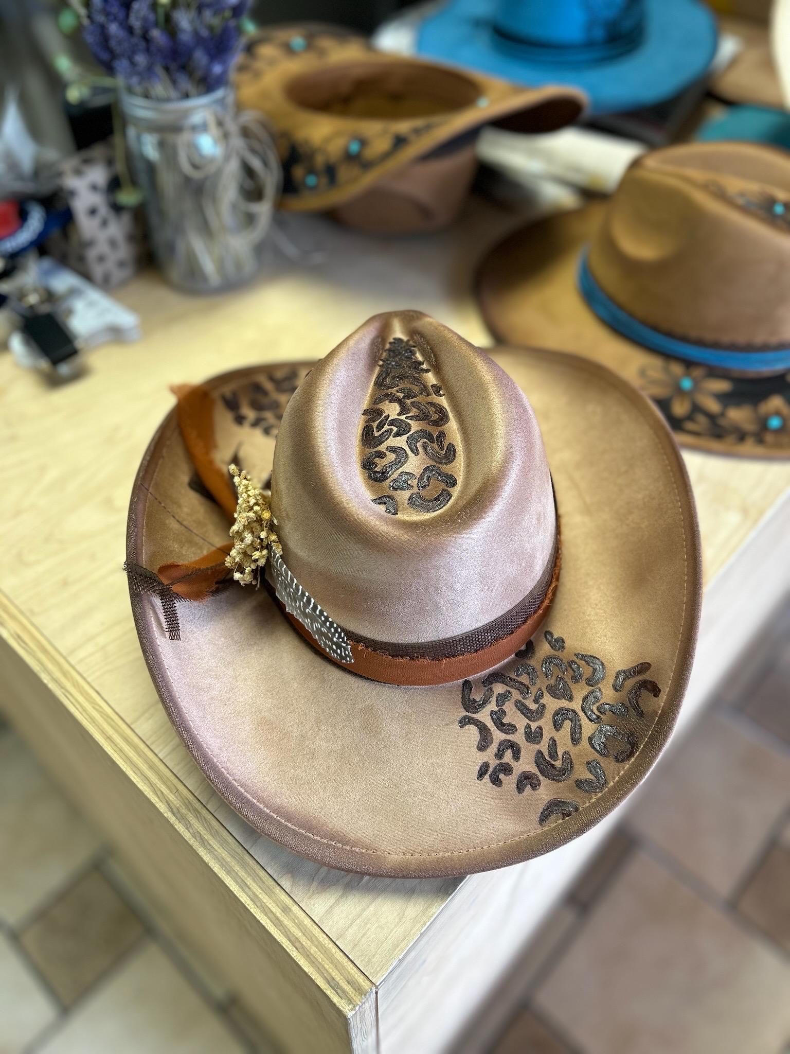 Embellished Western Fedora Hat in Cognac with Gold Accents Stetson Breckenridge Western-Fedora Fusion Hat – Hollywood  main image 3