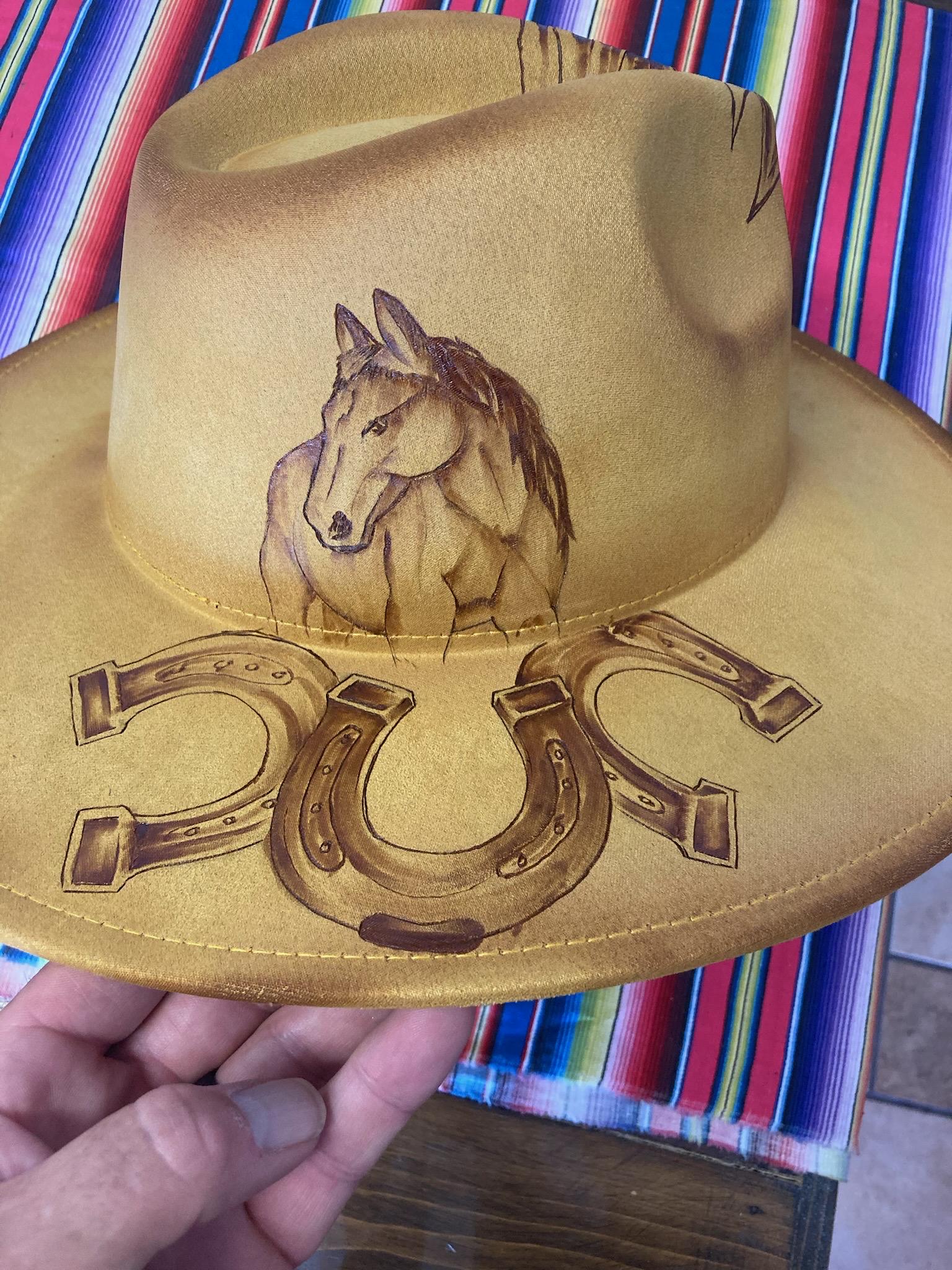 Wear the Wild. Ride in Style. This Hand-burned Cowboy Hat  display picture 2