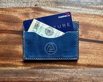 Executive custom leather wallet, personalized jacket pocket leather wallet, front pocket slim design leather wallet