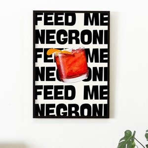 Negroni Print Bar Cart Poster Cocktail Decor Italy Print Bar Art Negroni Poster Cocktail Art Italian Wall Art Digital Download 1 PrintArt
