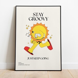Stay Groovy Retro Quote Wall Print, Quote Wall Art, Digital Print Download, Digital Download Wall Print,Retro Wall Decor,Printable Wall Art