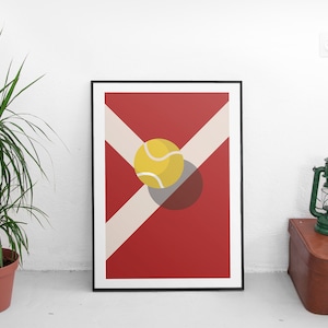 Tennisbalposter, baltennisgrasbaan Art Print, prints digitale download, minimalistische poster, sportkunst, afdrukbare digitale download