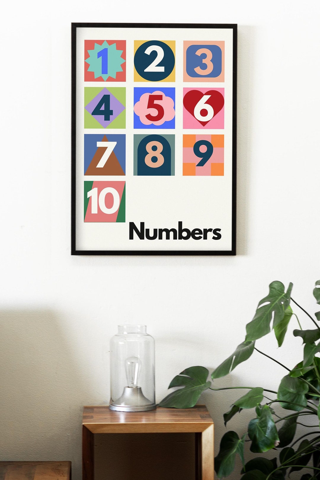 Rainbow Numbers Print Poster, Digital Print, Educational Wall Art Print ...