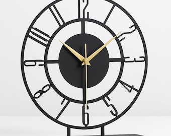 Minimalist Metal Desk Clock: Silent Modern Home Office Decor