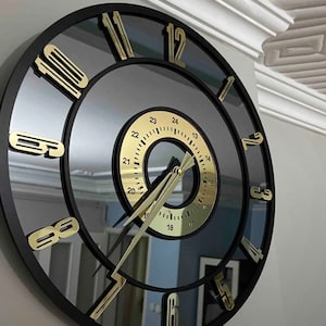 Mirrored Wall Clock: Handmade Modern Home Decor (40cm)