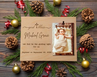 Baptism Picture Frame, Christening Gifts, Unique Baptism Gift Idea, God Bless Frame, Baptism Keepsake