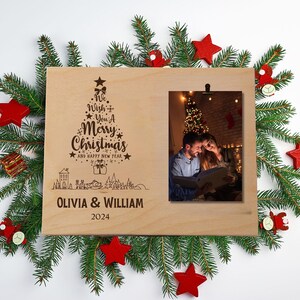 Christmas Gift For Couple, Personalized Anniversary Photo Frame, Custom Christmas Picture Frame, Wood Christmas Gifts
