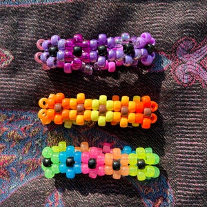 Flower Kandi Cuff - Beaded Bracelet