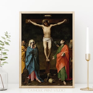 INSTANT DOWNLOAD The Crucifixion of Christ Vintage Painting | PRINTABLE | 5 Sizes | Catholic Prints Studio ID118