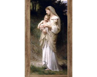 INSTANT DOWNLOAD L’Innocence Vintage Mary Jesus and Lamb Painting | PRINTABLE | 5 Sizes | Catholic Prints Studio ID123