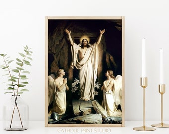 Resurrection of Jesus Print: Vintage Easter Decor (Digital Download)