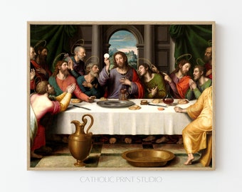 INSTANT DOWNLOAD The Last Supper Vintage Painting | Sacred Art | PRINTABLE | 2 Sizes | Catholic Prints Studio ID181