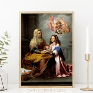 Saint Anne and Virgin Mary Vintage Art Print (Digital Download)