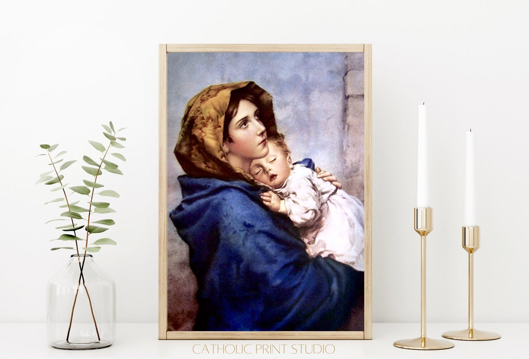 Madonna of the Streets Vintage Painting: Mary and Jesus Art (digital ...
