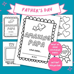 Amazing Papa Happy Father's Day Colouring Pages for kids, Papa Unqiue Gift From the Kids, Fill in the Blanks, DIY Sentimental Gift PDF File