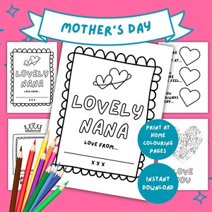 Mother&#39;s Day Printable for Kids - Lovely Nana | DIY Gift from Child | Nana Keepsake | Cute Memory Maker | Instant PDF Download