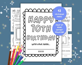 70. Geburtstag Malseiten für Kinder 70th Feier Aktivität & Geschenk Druckbare Karte Party Dekor PDF zum Downloaden
