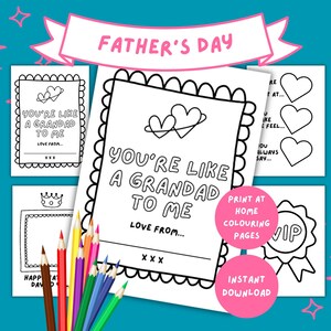 You're Like a Grandad to Me Vaderdag Kleurplaten – Afdrukbaar kindercadeau | Opafiguur | Leuke opvulbare aandenken | DIY-cadeau