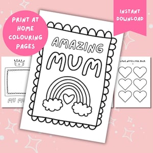 Impressionnante maman pages à colorier pour enfants Cadeau unique pour la fête des Mères pour maman DIY cadeau pour enfants Insert de carte personnalisé PDF à télécharger