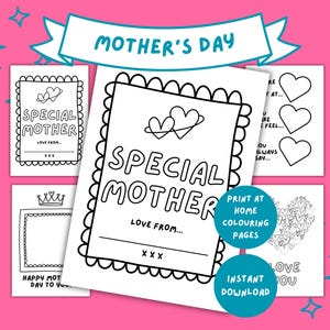 Imprimible para el Día de la Madre para niños - Regalo especial para mamá / Regalo DIY para niños / Regalo de recuerdo para mamá / Descarga instantánea en PDF