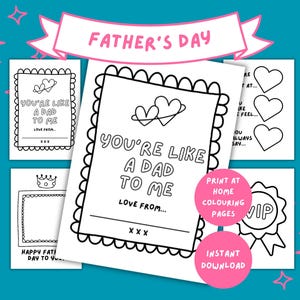 Fête des pères, tu es comme un papa - Coloriages pour enfants | Cadeau beau-père | Joli souvenir à remplir à débordement | Cadeau DIY