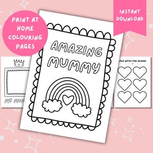 Páginas para colorir MÚMIA INCRÍVEL para crianças Presente exclusivo de Dia das Mães para mamãe Presente faça você mesmo para crianças Cartão personalizado para inserir PDF para impressão Download