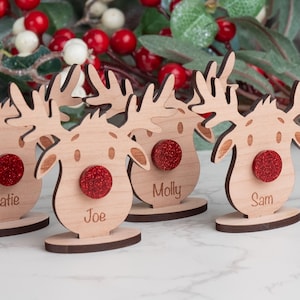 Personalised Wooden Reindeer Place Name
